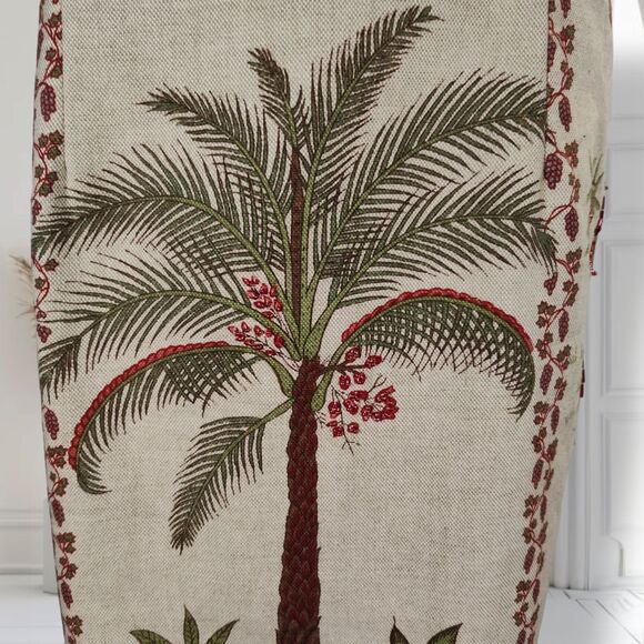 Vintage 90s Elephant Tapestry Print Midi Dress Size 8 Beaded Cotton India - Picture 7 of 16